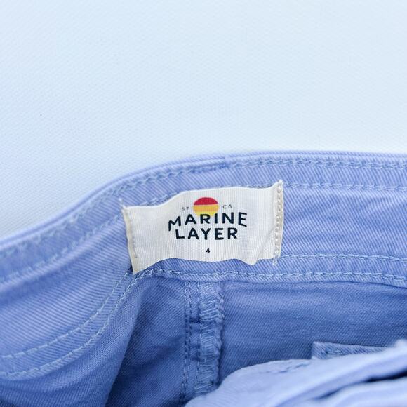 Marine Layer Bridget Wide Leg Crop High Waisted Retro 60s Marlin Blue 4 Pants - Picture 6 of 9